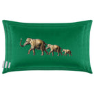 Elephants | Sustainable Velvet Rectangle Cushion in Emerald Green 50 x 30 cm Cover Only | Izabela Peters