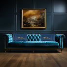Elephants | Sustainable Velvet Rectangle Cushion - Estate Blue 50 x 30 cm Cover Only by Izabela Peters