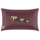 Elephants | Sustainable Velvet Rectangle Cushion - Italian Grape 50 x 30 cm Cover Only by Izabela Peters