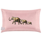 Elephants | Sustainable Velvet Rectangle Cushion - Rosewater 50 x 30 cm Cover Only by Izabela Peters