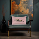 Elephants | Sustainable Velvet Rectangle Cushion - Rosewater 50 x 30 cm Cover Only by Izabela Peters