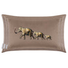 Elephants | Sustainable Velvet Rectangle Cushion in Dovedale Stone 50 x 30 cm Cover Only | Izabela Peters