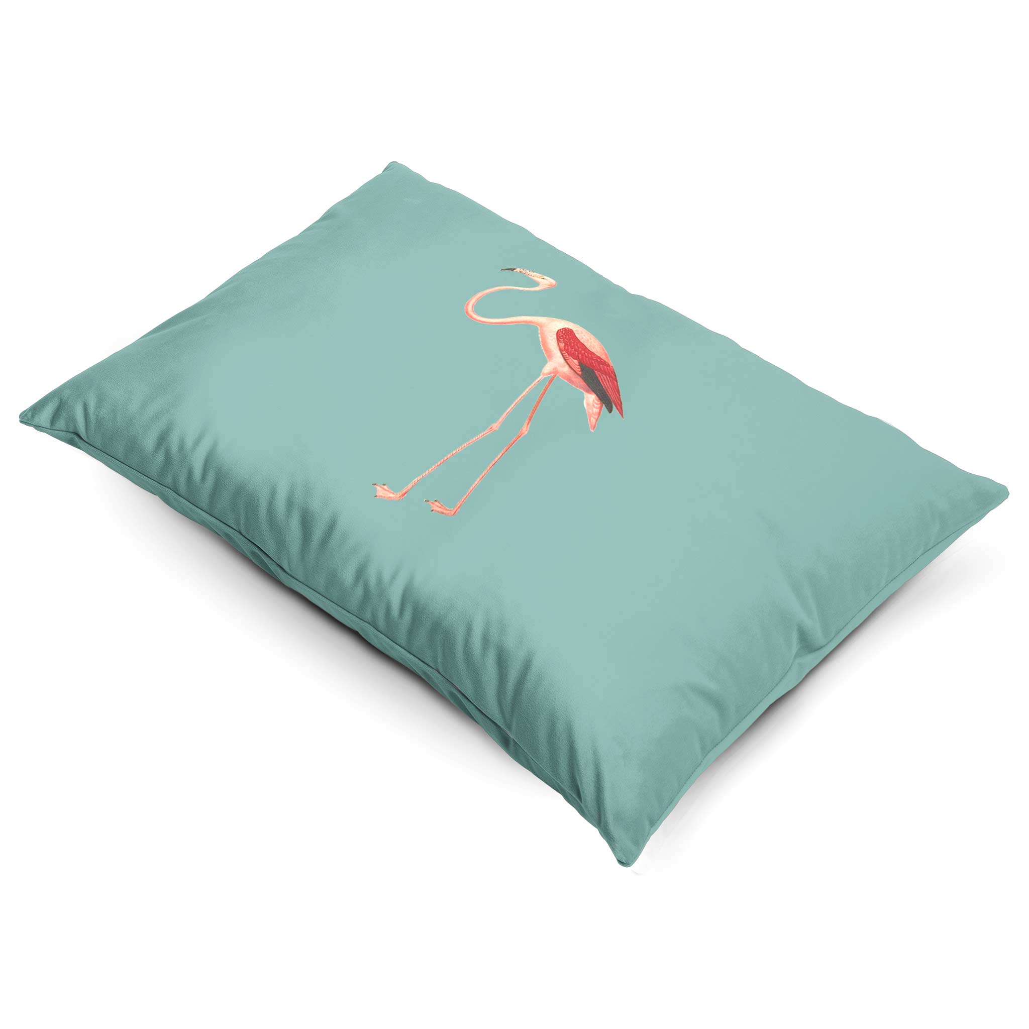 Flamingo | Sustainable Velvet Rectangle Cushion - Blue Surf 50 x 30 cm Cover Only by Izabela Peters