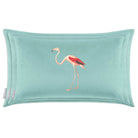 Flamingo | Sustainable Velvet Rectangle Cushion - Blue Surf 50 x 30 cm Cover Only by Izabela Peters