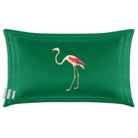 Flamingo | Sustainable Velvet Rectangle Cushion - Emerald Green 50 x 30 cm Cover Only by Izabela Peters