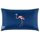 Flamingo | Sustainable Velvet Rectangle Cushion - Estate Blue 50 x 30 cm Cover Only by Izabela Peters
