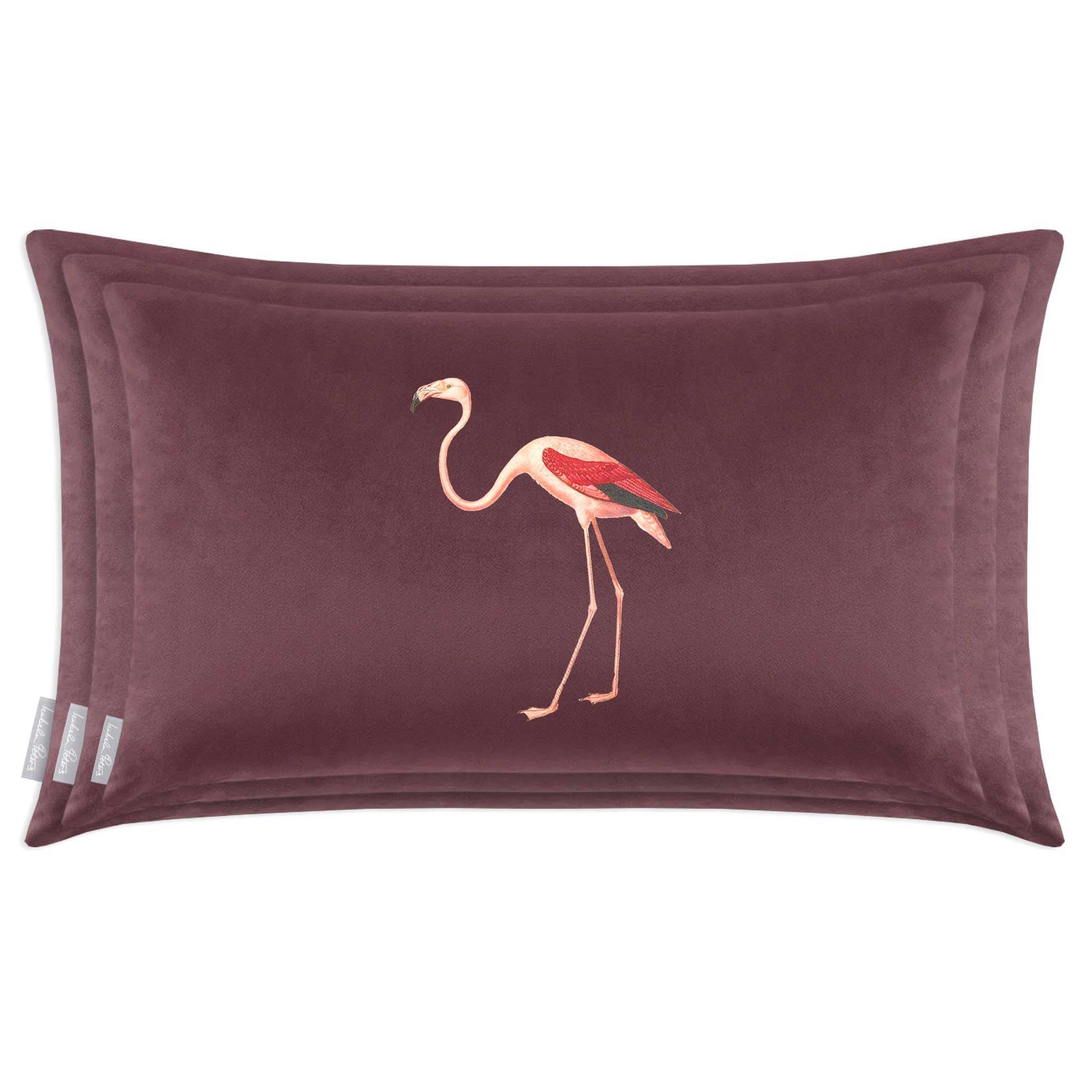 Flamingo | Sustainable Velvet Rectangle Cushion - Italian Grape 50 x 30 cm Cover Only by Izabela Peters