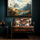 Floral Dream | Sustainable Velvet Rectangle Cushion - Charcoal 50 x 30 cm Cover Only by Izabela Peters