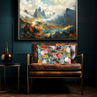 Floral Dream | Sustainable Velvet Rectangle Cushion - Blue Surf 50 x 30 cm Cover Only by Izabela Peters