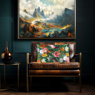 Floral Dream | Sustainable Velvet Rectangle Cushion - Emerald Green 50 x 30 cm Cover Only by Izabela Peters
