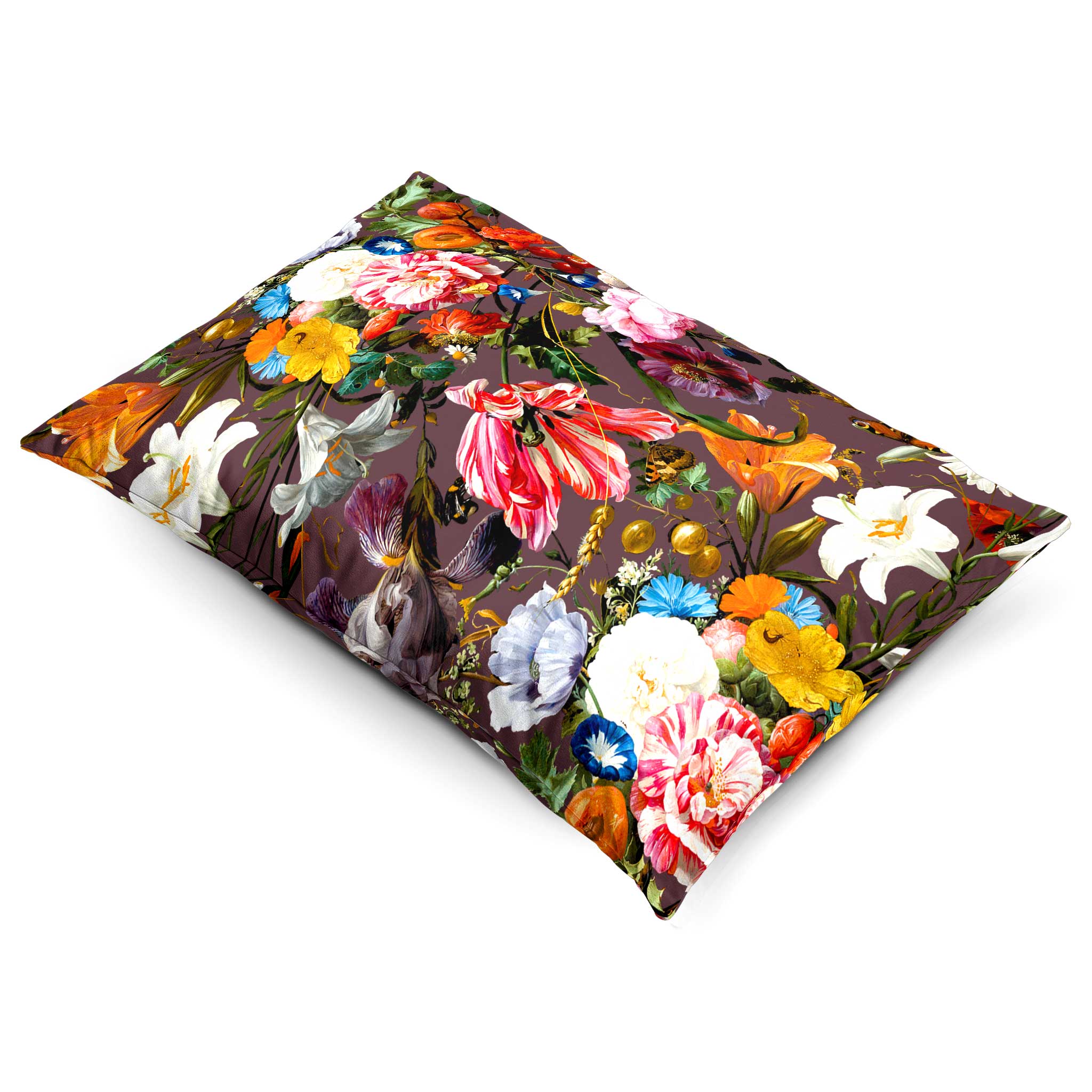 Floral Dream | Sustainable Velvet Rectangle Cushion - Italian Grape 50 x 30 cm Cover Only by Izabela Peters