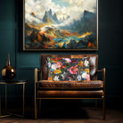 Floral Dream | Sustainable Velvet Rectangle Cushion - Graphite 50 x 30 cm Cover Only by Izabela Peters