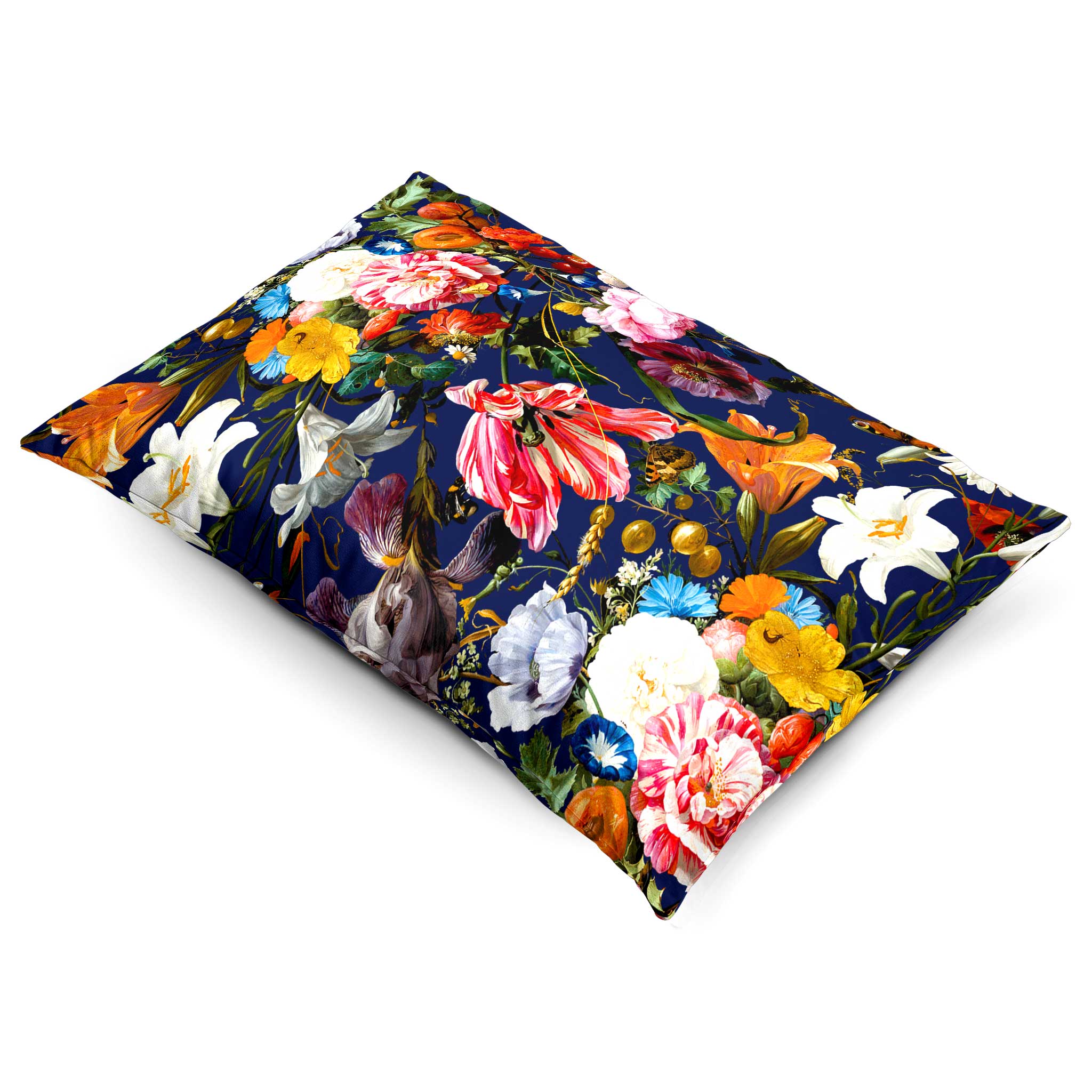 Floral Dream | Sustainable Velvet Rectangle Cushion - Midnight 50 x 30 cm Cover Only by Izabela Peters