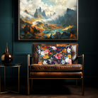 Floral Dream | Sustainable Velvet Rectangle Cushion - Midnight 50 x 30 cm Cover Only by Izabela Peters