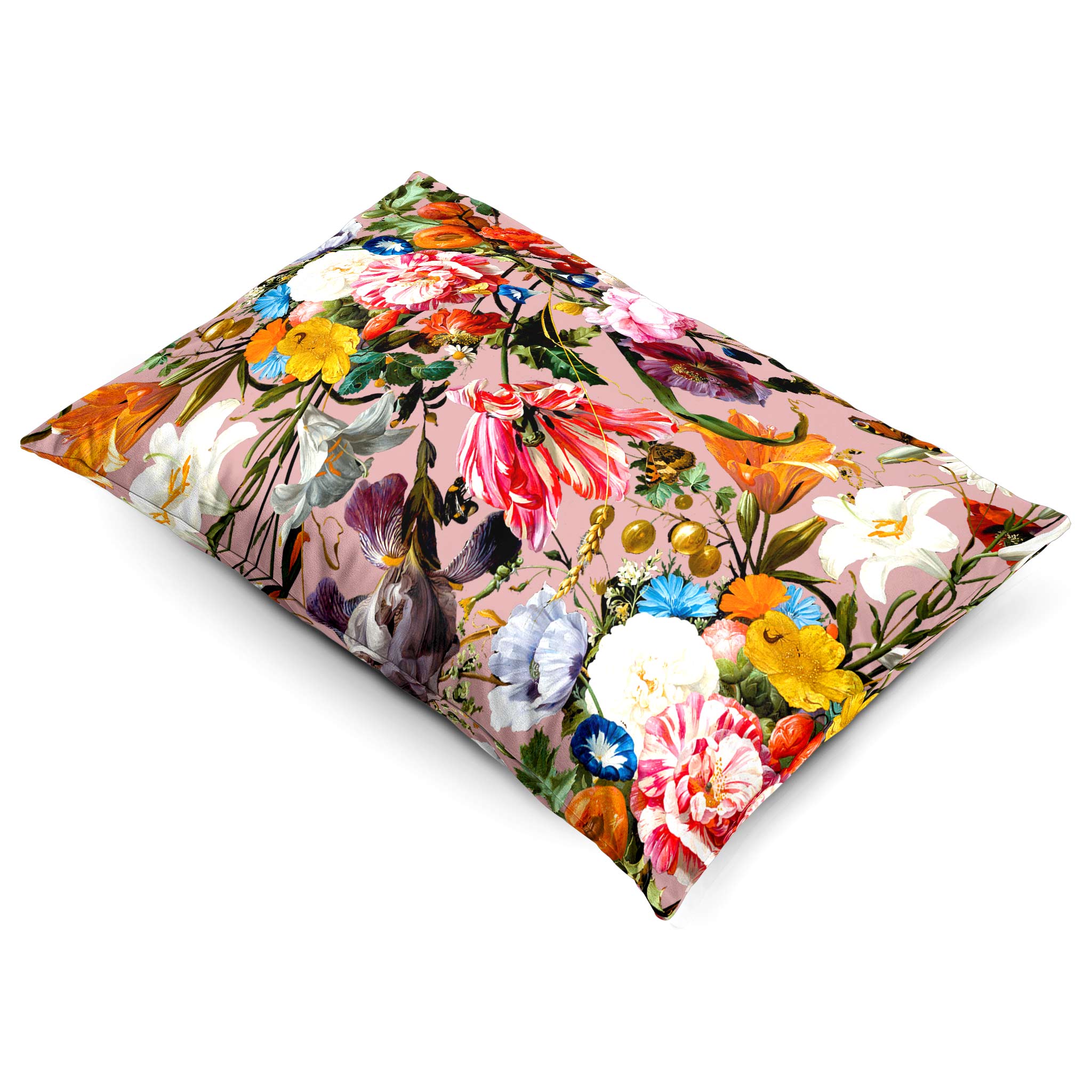 Floral Dream | Sustainable Velvet Rectangle Cushion - Rosewater 50 x 30 cm Cover Only by Izabela Peters