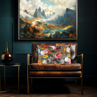 Floral Dream | Sustainable Velvet Rectangle Cushion - Dovedale Stone 50 x 30 cm Cover Only by Izabela Peters