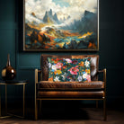 Floral Dream | Sustainable Velvet Rectangle Cushion - Teal 50 x 30 cm Cover Only by Izabela Peters