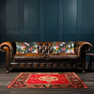 Floral Dream | Sustainable Velvet Rectangle Cushion - Teal 50 x 30 cm Cover Only by Izabela Peters