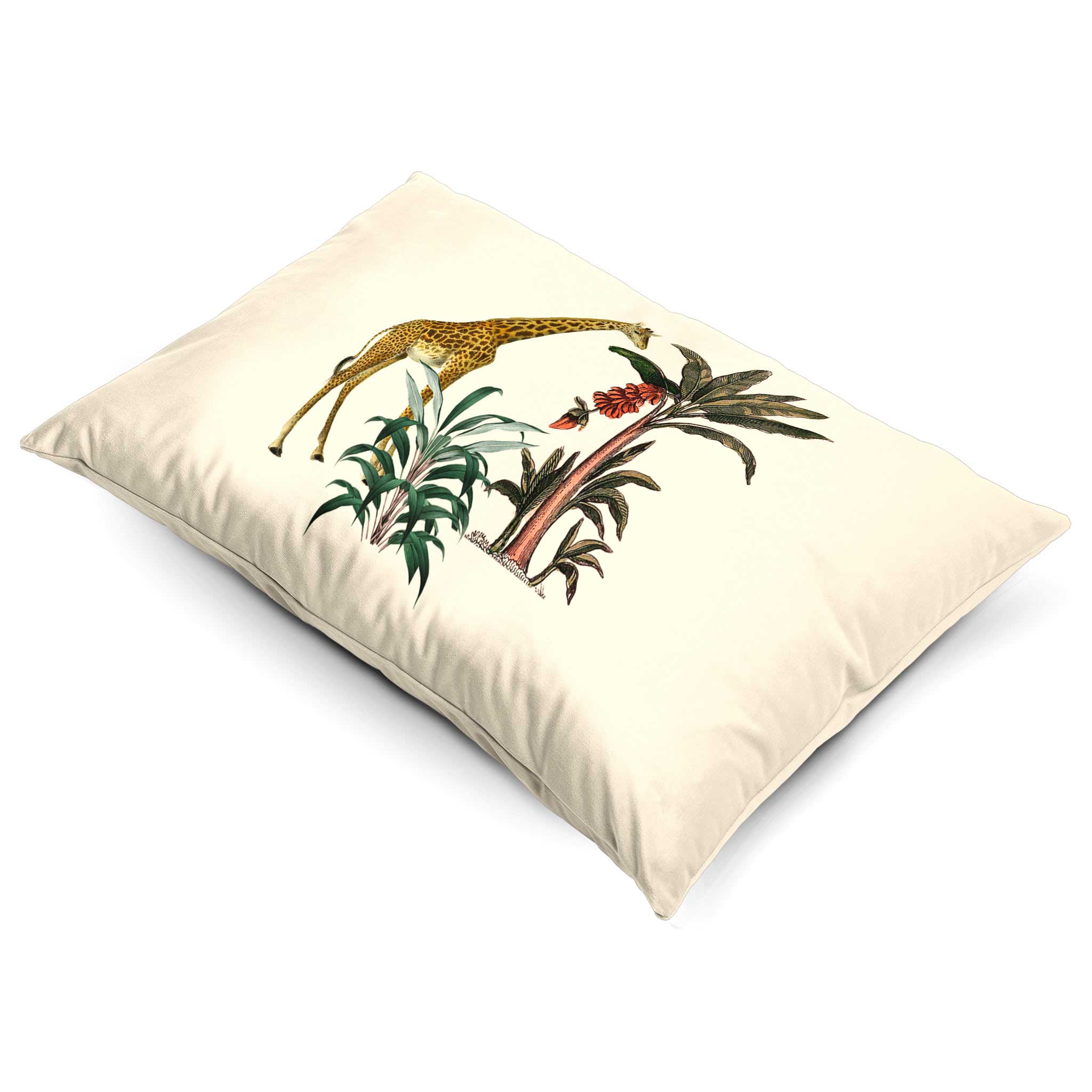 Giraffe | Sustainable Velvet Rectangle Cushion - Ivory Cream 50 x 30 cm Cover Only by Izabela Peters