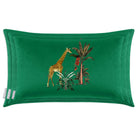 Giraffe | Sustainable Velvet Rectangle Cushion - Emerald Green 50 x 30 cm Cover Only by Izabela Peters