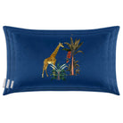 Giraffe | Sustainable Velvet Rectangle Cushion in Estate Blue 50 x 30 cm Cover Only | Izabela Peters