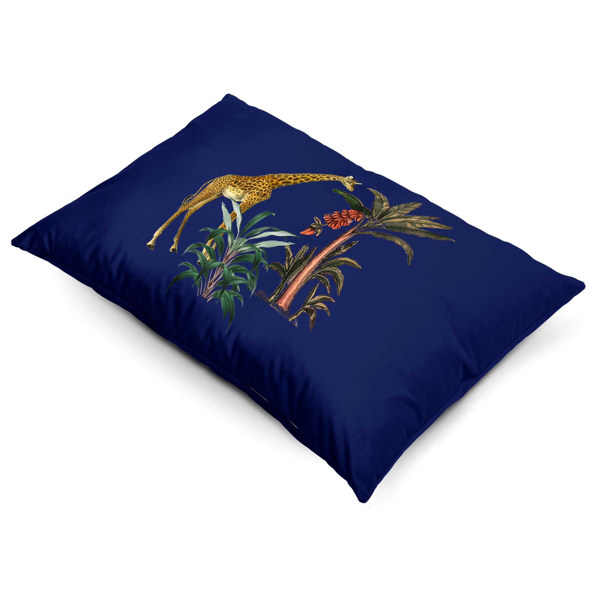 Giraffe | Sustainable Velvet Rectangle Cushion - Midnight 50 x 30 cm Cover Only by Izabela Peters
