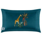 Giraffe | Sustainable Velvet Rectangle Cushion in Teal 50 x 30 cm Cover Only | Izabela Peters