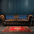 Lemur | Sustainable Velvet Rectangle Cushion - Estate Blue 50 x 30 cm Cover Only by Izabela Peters