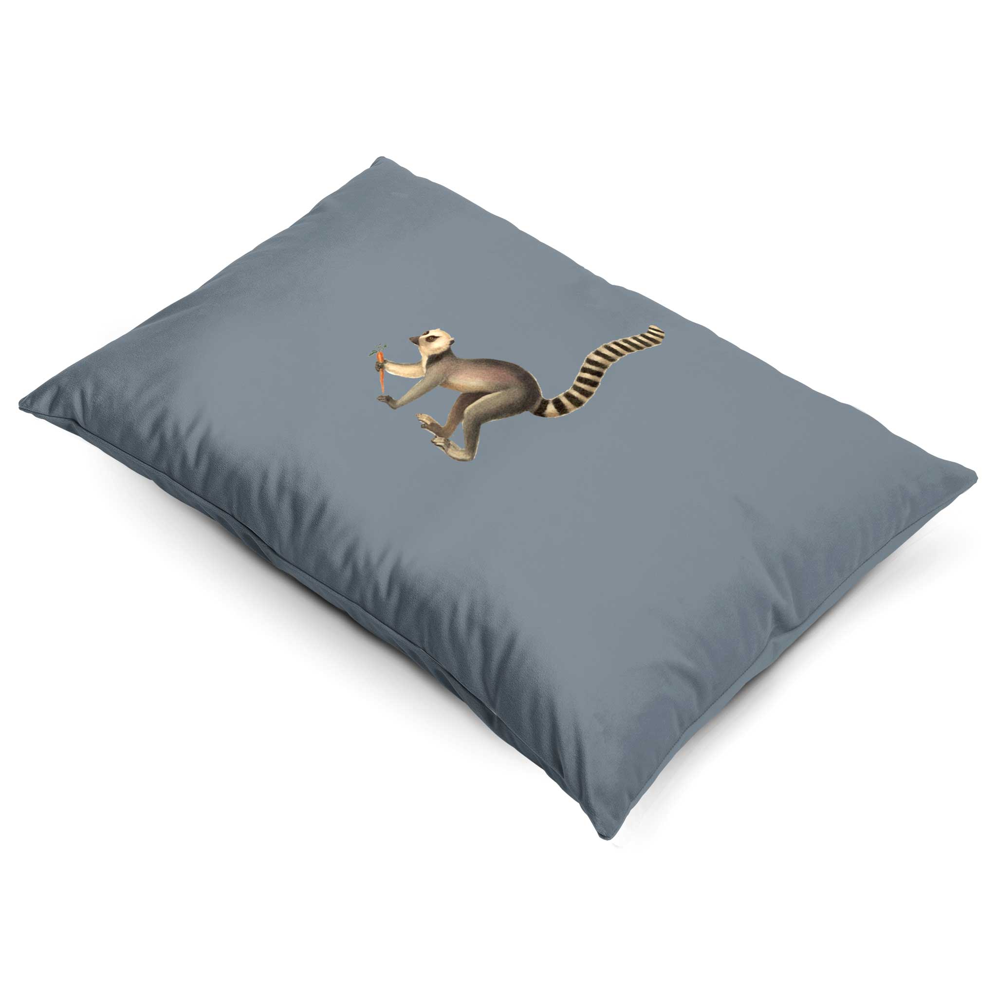 Lemur | Sustainable Velvet Rectangle Cushion - French Grey 50 x 30 cm Cover Only by Izabela Peters