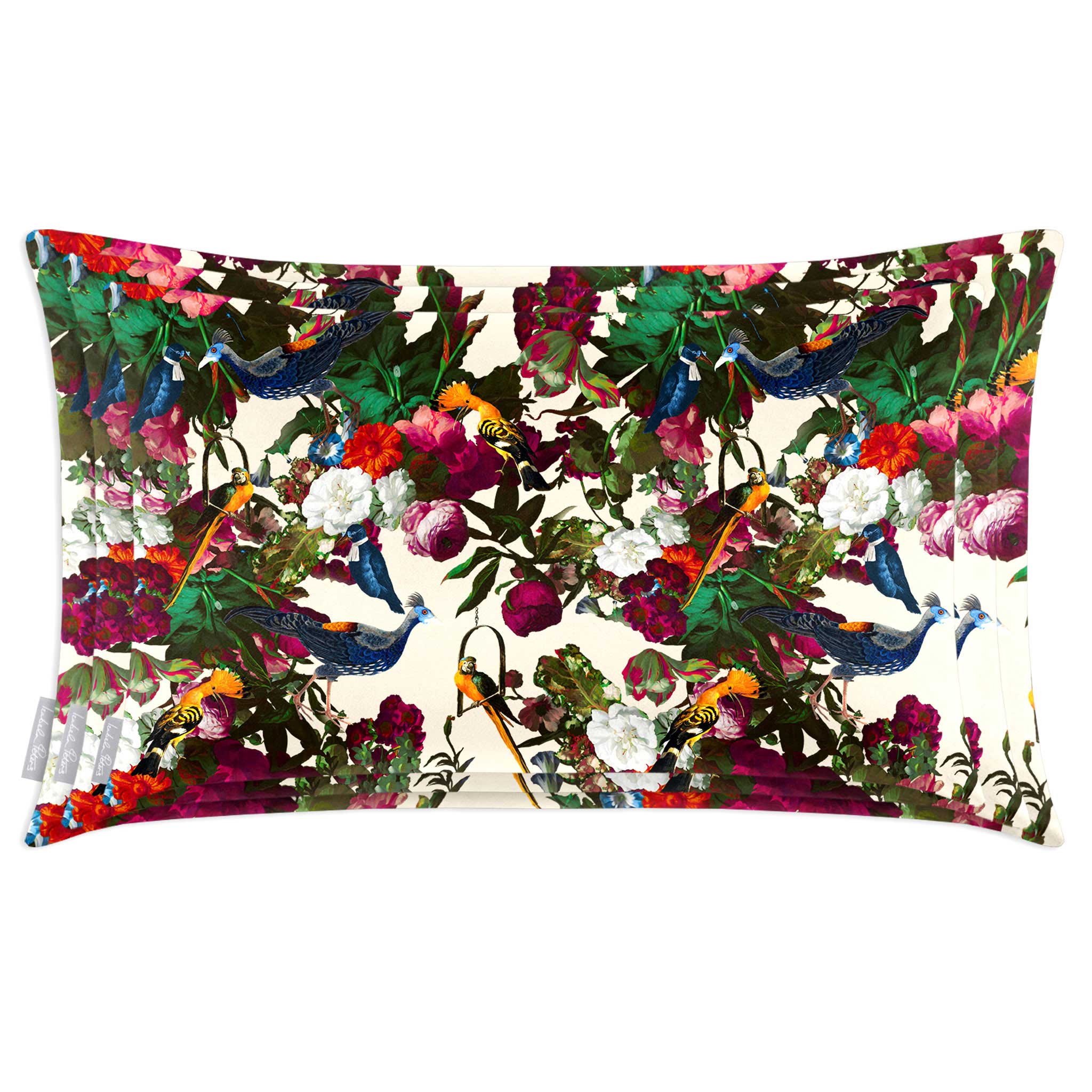Manor House Garden | Sustainable Velvet Rectangle Cushion - Estate Blue 50 x 30 cm Cover Only by Izabela Peters