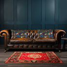 Manor House Garden | Sustainable Velvet Rectangle Cushion - Estate Blue 50 x 30 cm Cover Only by Izabela Peters