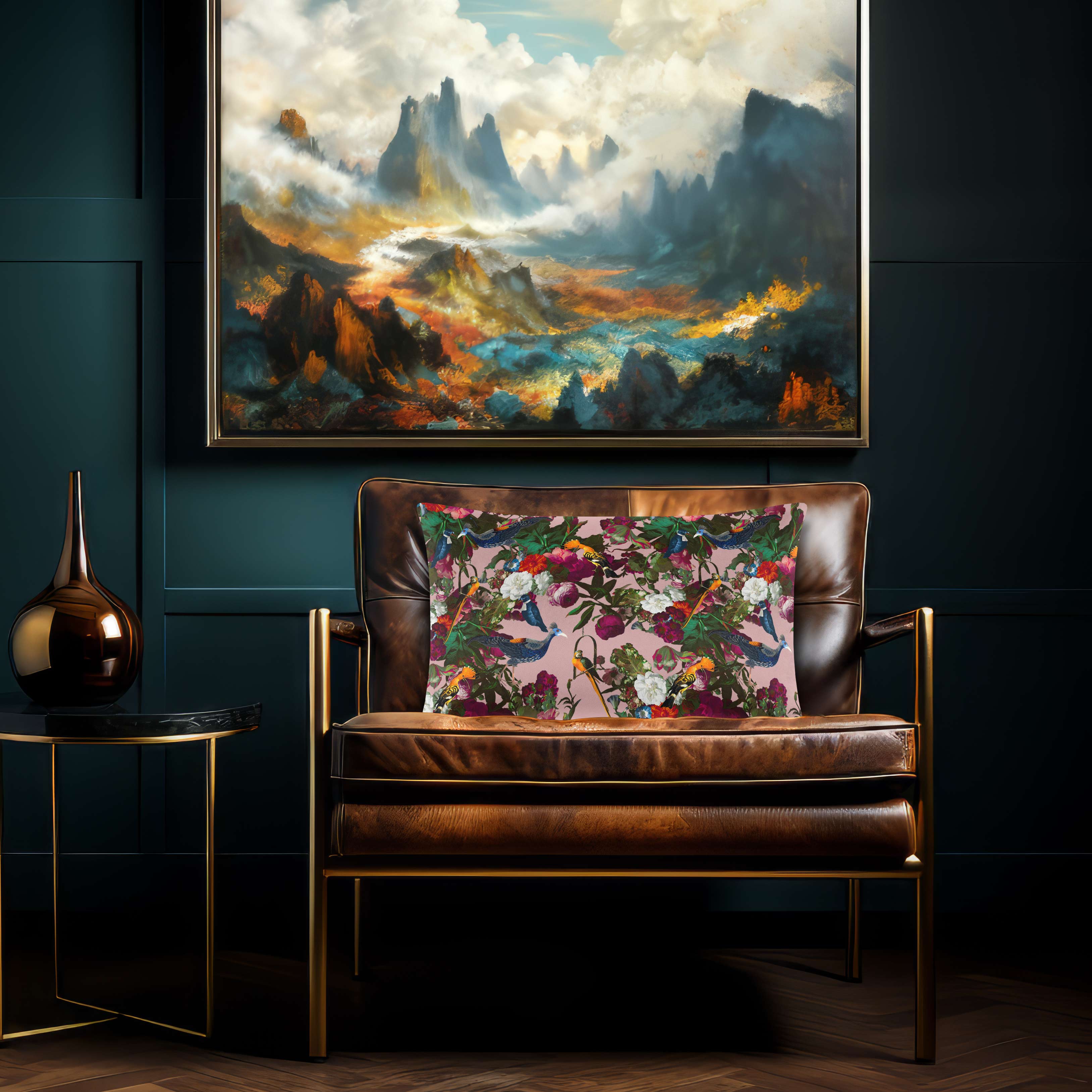 Manor House Garden | Sustainable Velvet Rectangle Cushion - Rosewater 50 x 30 cm Cover Only by Izabela Peters