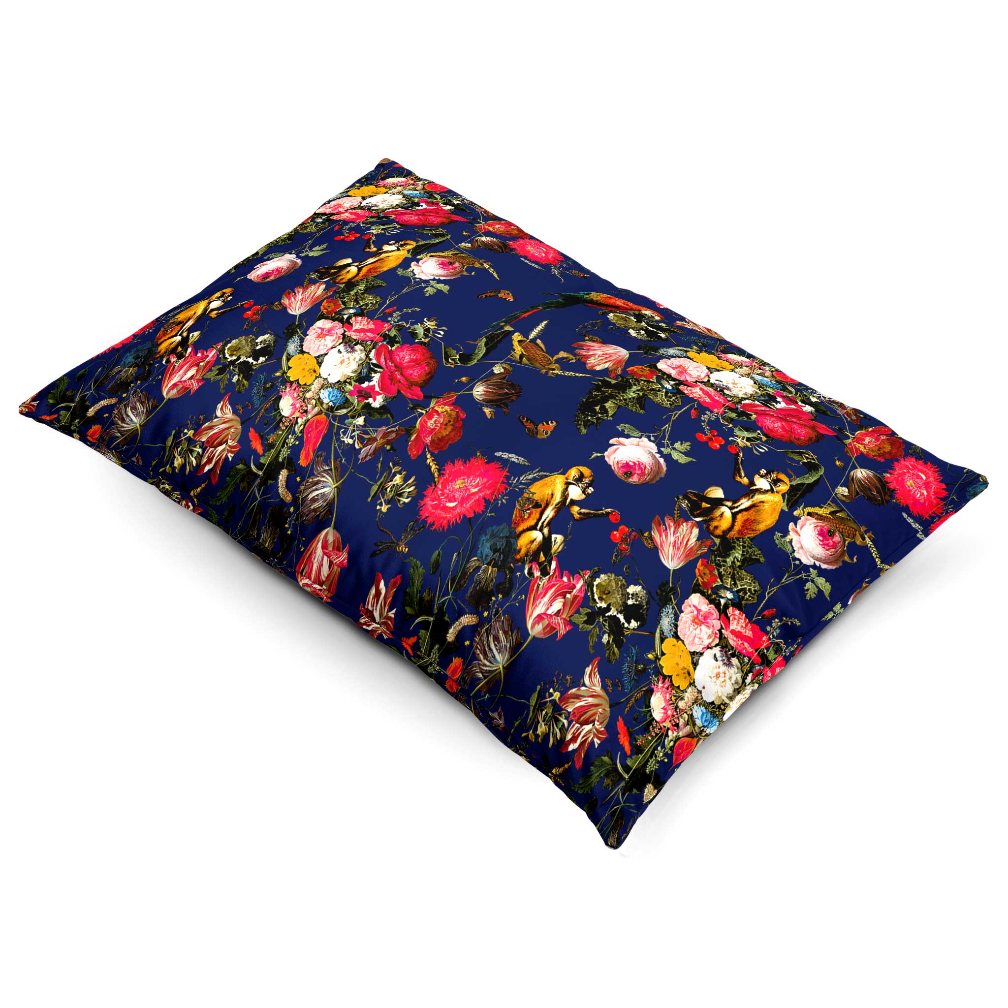 Monkey Puzzle | Sustainable Velvet Rectangle Cushion - Midnight 50 x 30 cm Cover Only by Izabela Peters