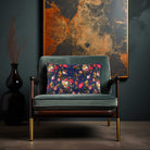 Monkey Puzzle | Sustainable Velvet Rectangle Cushion - Midnight 50 x 30 cm Cover Only by Izabela Peters