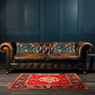 Monkey Puzzle | Sustainable Velvet Rectangle Cushion - Teal 50 x 30 cm Cover Only by Izabela Peters