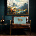 Tiger | Sustainable Velvet Rectangle Cushion - Blue Surf 50 x 30 cm Cover Only by Izabela Peters