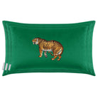 Tiger | Sustainable Velvet Rectangle Cushion - Emerald Green 50 x 30 cm Cover Only by Izabela Peters