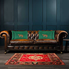 Tiger | Sustainable Velvet Rectangle Cushion - Emerald Green 50 x 30 cm Cover Only by Izabela Peters