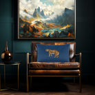 Tiger | Sustainable Velvet Rectangle Cushion - Estate Blue 50 x 30 cm Cover Only by Izabela Peters