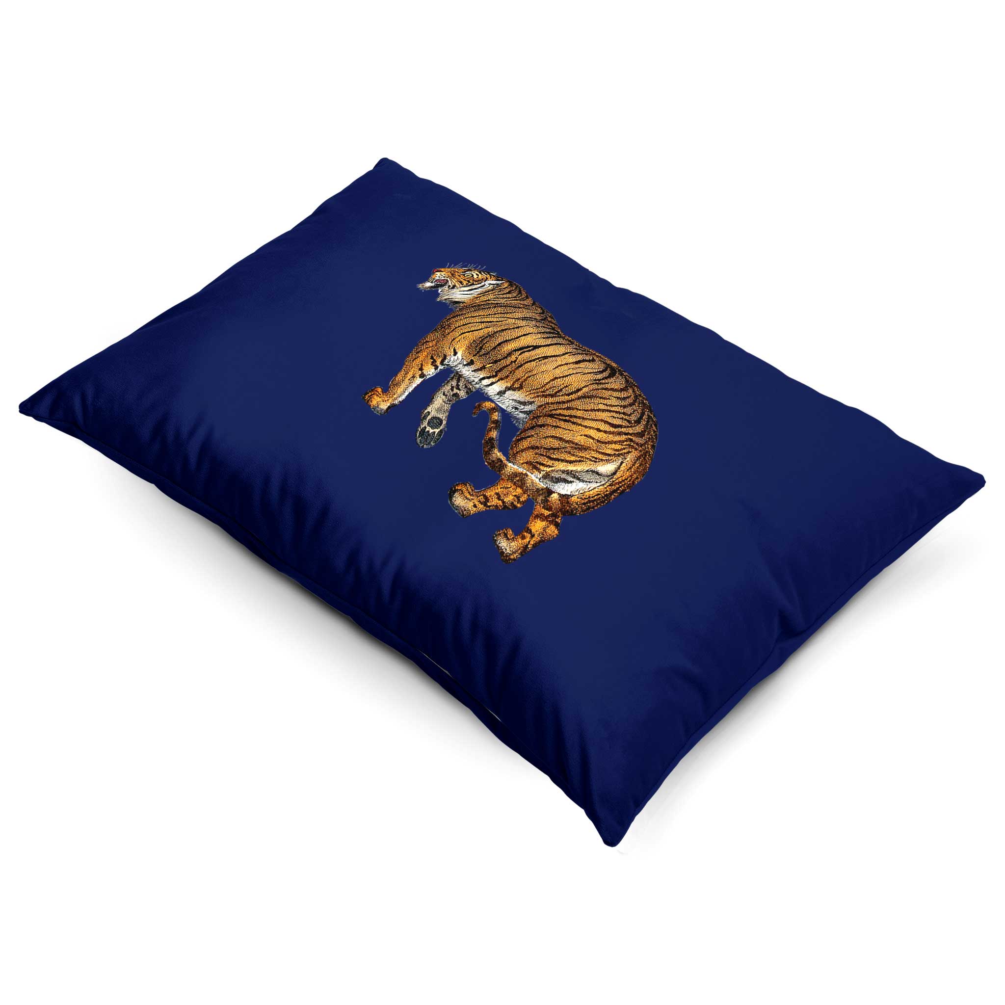 Tiger | Sustainable Velvet Rectangle Cushion - Midnight 50 x 30 cm Cover Only by Izabela Peters
