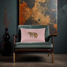 Tiger | Sustainable Velvet Rectangle Cushion - Rosewater 50 x 30 cm Cover Only by Izabela Peters