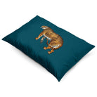 Tiger | Sustainable Velvet Rectangle Cushion - Teal 50 x 30 cm Cover Only by Izabela Peters