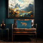Tiger | Sustainable Velvet Rectangle Cushion - Teal 50 x 30 cm Cover Only by Izabela Peters