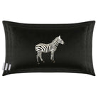 Zebra | Sustainable Velvet Rectangle Cushion - Charcoal 50 x 30 cm Cover Only by Izabela Peters
