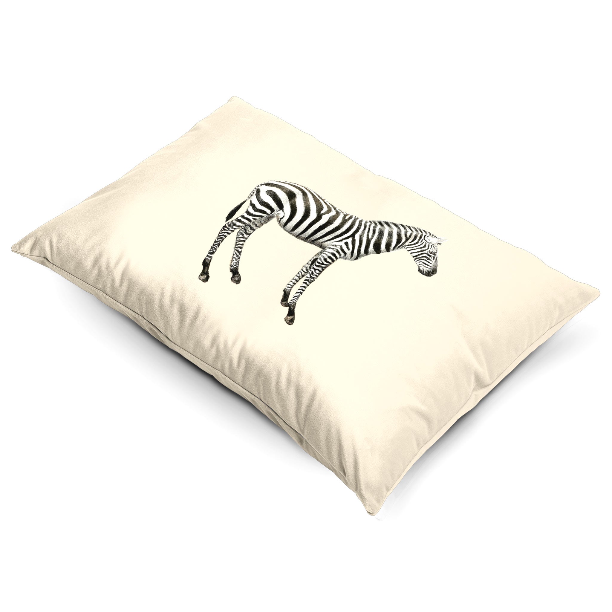Zebra | Sustainable Velvet Rectangle Cushion in Ivory Cream 50 x 30 cm Cover Only | Izabela Peters