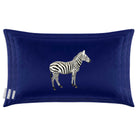 Zebra | Sustainable Velvet Rectangle Cushion - Midnight 50 x 30 cm Cover Only by Izabela Peters