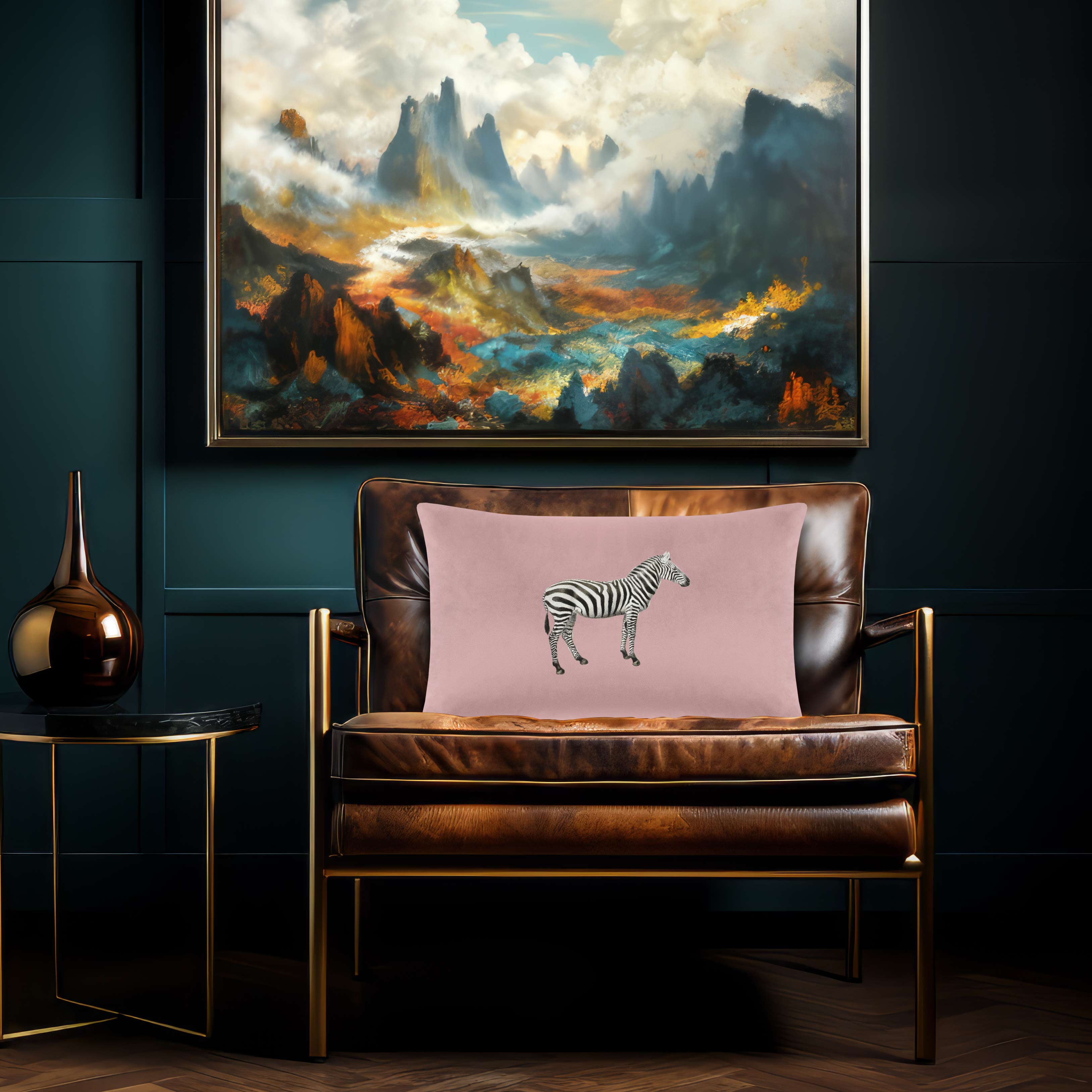 Zebra | Sustainable Velvet Rectangle Cushion - Rosewater 50 x 30 cm Cover Only by Izabela Peters