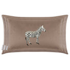 Zebra | Sustainable Velvet Rectangle Cushion - Dovedale Stone 50 x 30 cm Cover Only by Izabela Peters