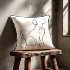 Dog | Sustainable Velvet Cushion - White & Black 40 x 40 cm Standard by Izabela Peters