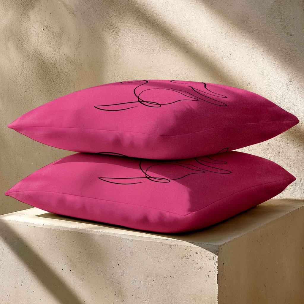 Dog | Sustainable Velvet Cushion - Hot Pink 40 x 40 cm Standard by Izabela Peters